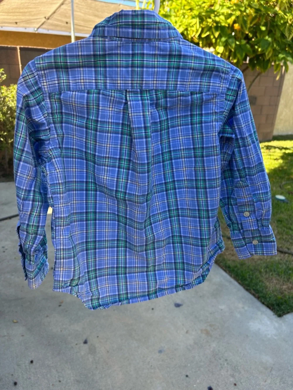 Polo by Ralph Lauren Blue & Green Plaid Button-Down Shirt